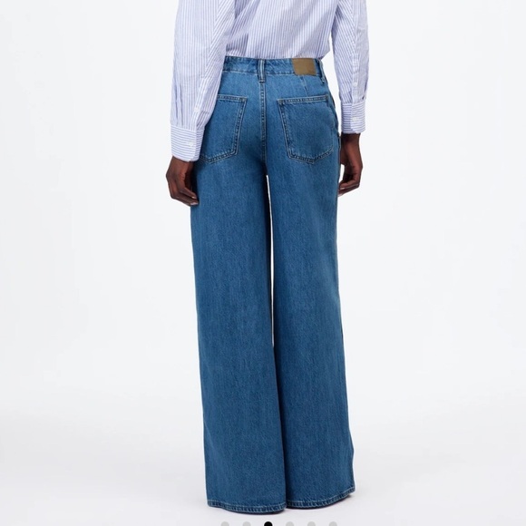 NWOT Madewell Java wash Wide Sweep Denim Trousers - Picture 4 of 7